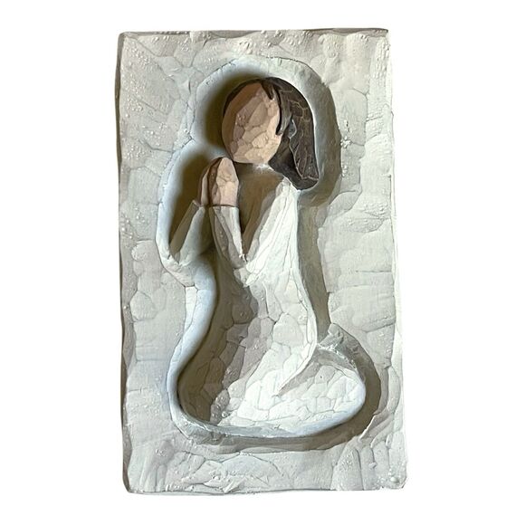 Vintage Willow Tree “PRAYER” Resin Wall Plaque 5" - Picture 3 of 7
